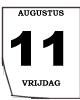 vrijdag 11 augustus