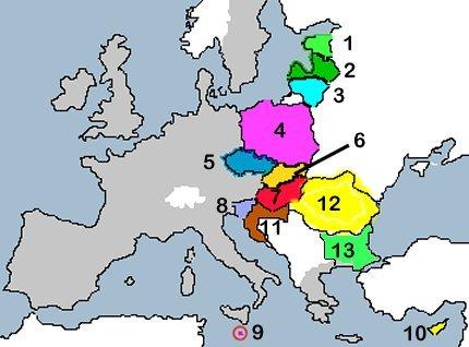 kaart van de Europese Unie na mei 2003