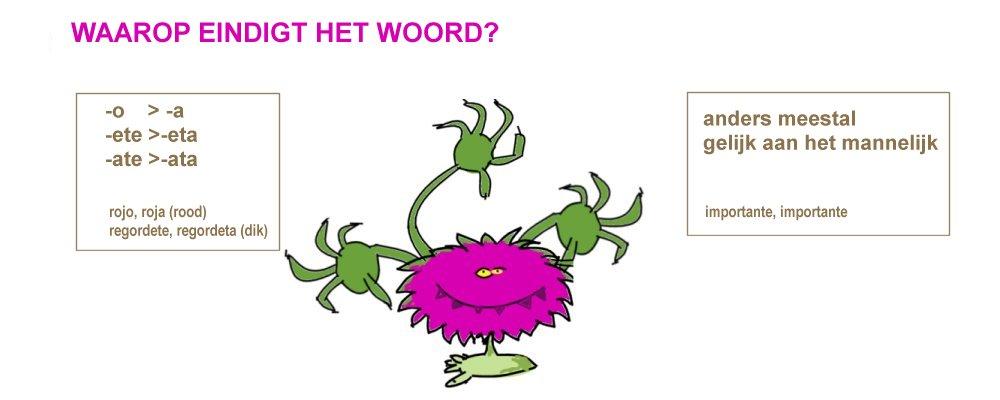 Monstertje met tips i.v.m. het vrouwelijk van de adjectieven